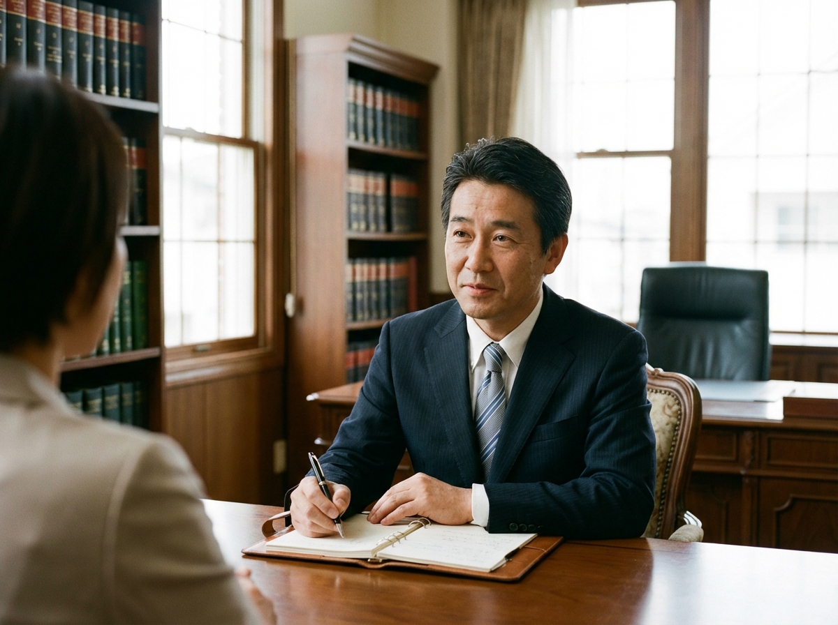 相談者の話を真摯に傾聴する吉口総合法律事務所の弁護士。